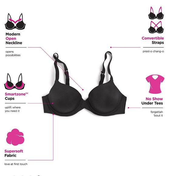 Maidenform 40D One Fabulous Fit Underwire T-Shirt Bra in White - convertible - Picture 2 of 5